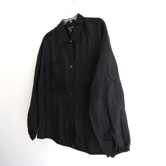 Athleta Lunar Sheen Shirt Top Women's Size S Black Shacket Overshirt Activewear - Picture 4 of 12